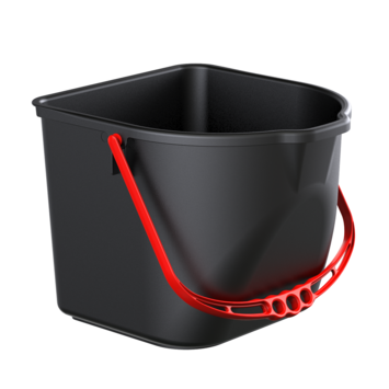 SEAU 15L RECTANGULAIRE NOIR / ROUGE