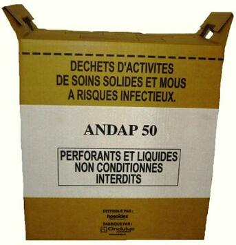 CARTON POUR DECHETS DASRI SAC 50L LC PQT/10