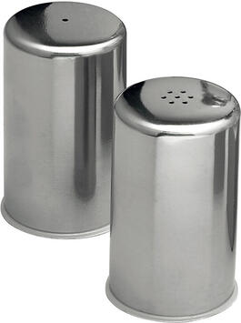 SET SALIÈRE-POIVRIÈRE EN ACIER INOXYDABLE H 70 MM