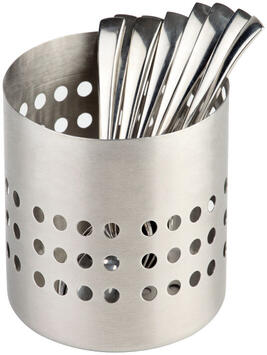 POT À COUVERTS EN INOX TROUÉ 10X10 CM