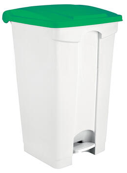 POUBELLE 90L COUVERCLE A PEDALE BLANC/VERT