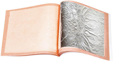 CARNET FEUILLES D'ARGENT POUR DÉCOR PÂTISSERIE 9.5X.5 CM X25