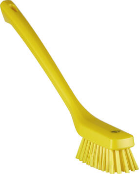BROSSE ALIMENTAIRE MANCHE LONG 42CM FIBRE DURE JAUNE