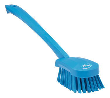 BROSSE A MAIN ALIMENTAIRE MANCHE LONG 41CM FIBRE DURE BLEU