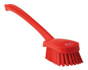 BROSSE A MAIN ALIMENTAIRE MANCHE LONG 41CM FIBRE DURE ROUGE