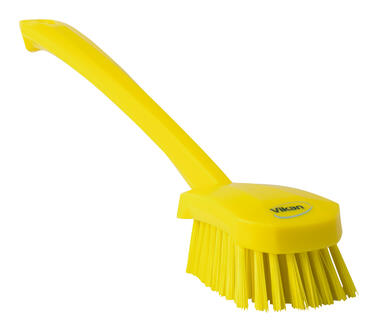 BROSSE A MAIN ALIMENTAIRE MANCHE LONG 41CM FIBRE DURE JAUNE