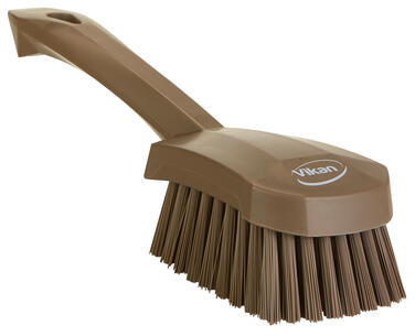 BROSSE A MAIN ALIMENTAIRE MANCHE 27CM FIBRE DURE MARRON