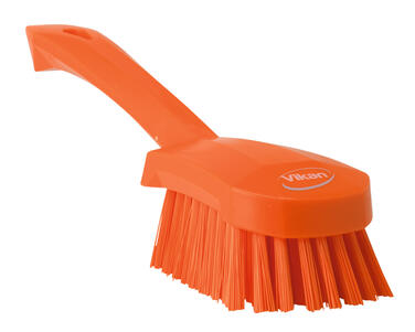 BROSSE A MAIN ALIMENTAIRE MANCHE 27CM FIBRE DURE ORANGE
