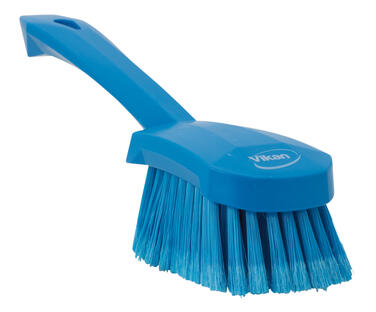 BROSSE A MAIN ALIMENTAIRE MANCHE 27CM FIBRE SOUPLE FLEUREE BLEU
