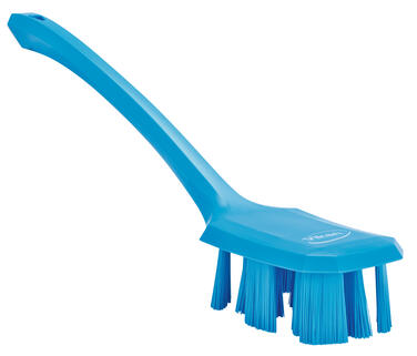BROSSE A MAIN UST MANCHE LONG 39CM FIBRE DURE BLEU