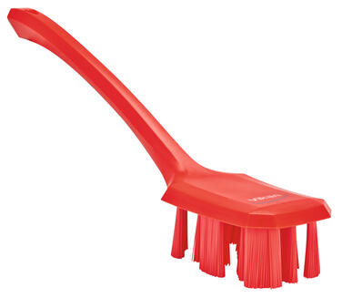 BROSSE A MAIN UST MANCHE LONG 39CM FIBRE DURE ROUGE