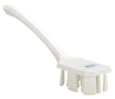 BROSSE A MAIN UST MANCHE LONG 39CM FIBRE DURE BLANC