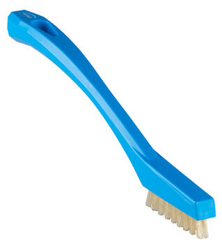 MINI BROSSE FIBRE DURE RESISTANT CHALEUR 20CM BLEU