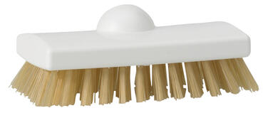BROSSE POUR GRILLES & PLAQUES DE CUISSON 15CM FIBRE DURE BLANC