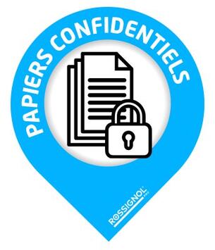 STICKERS TRI PAPIERS CONFIDENTIELS BLEU X10