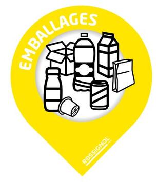 STICKERS TRI EMBALLAGES STICKER JAUNE X10