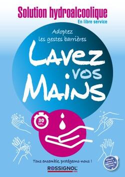 LOT DE 10 AFFICHETTES ADHÉSIVES 210X297MM "LAVEZ VOS MAINS"