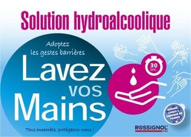 LOT DE 10 AFFICHETTES ADHÉSIVES 120X84MM "LAVEZ VOS MAINS"
