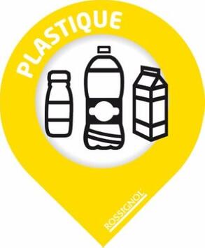 STICKERS TRI POUR SUPPORT SAC COLLEC PLASTIQUE JAUNE COLZA X50
