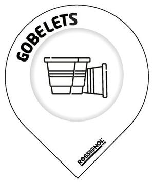 STICKERS TRI POUR SUPPORT SAC COLLEC GOBELETS BLANC X10