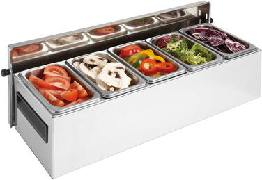 CONDIBOX AVEC 5 BACS GN 1/9 INOX
