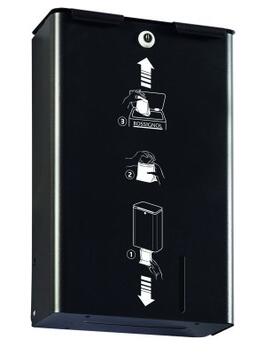 POUBELLE HYGIENE FEMININE MURALE STELLA 10L AVEC DISTRIBUTEUR GRIS MANGANESE
