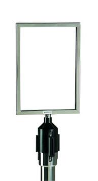 PANNEAU POUR BARRIERE SUR SOCLE PACEO AVEC SANGLE RETRACTABLE CHROME