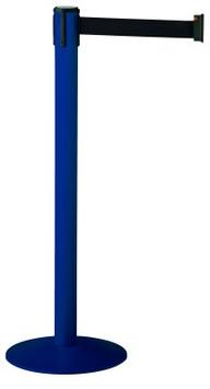 BARRIERES SUR SOCLE PACEO AVEC SANGLE RETRACTABLE 3M BLEU / NOIR X2