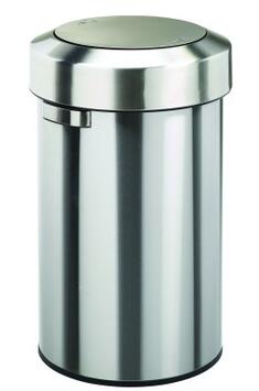 POUBELLE COUVERCLE BASCULANT RONDE SALSA 60L INOX