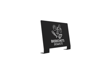 PLAQUE SIGNALETIQUE "BIODECHETS" POUR POUBELLE ALITRI GRIS MANGANESE