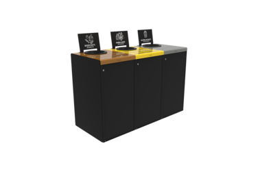 STATION DE TRI 3X110L SERRURE ALITRI GRIS / MARRON / JAUNE
