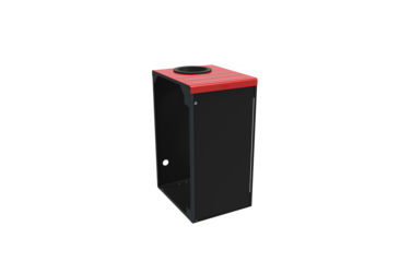 POUBELLE DE TRI AVEC SERRURE ALITRI 110L GRIS MANGANESE / ROUGE
