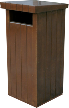 CORBEILLE 130L A POSER/FIXER/SCELLER BETON ZEUS EFFET BOIS
