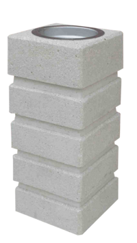CENDRIER 1,5L A POSER BETON COUPELLE INOX ARES BLANC SABLE