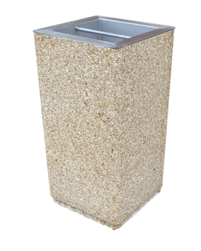 CENDRIER 9L A POSER/SCELLER BETON BAC INOX OLYMPE GRAVILLONS