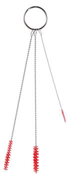 ENSEMBLE 3 BROSSES DIAMETRE 2MM, 5MM, 6MM FIBRE SOUPLE ROUGE
