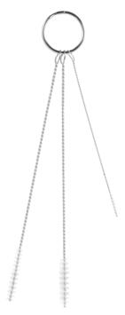 ENSEMBLE 3 BROSSES DIAMETRE 2MM, 5MM, 6MM FIBRE SOUPLE BLANC