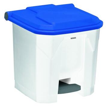 POUBELLE A PEDALE UTILO 30L BLANC / BLEU