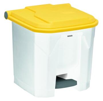 POUBELLE A PEDALE UTILO 30L BLANC / JAUNE