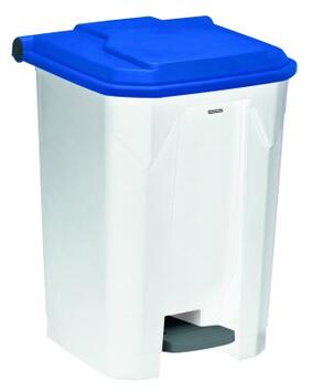 POUBELLE A PEDALE UTILO 50L BLANC / BLEU