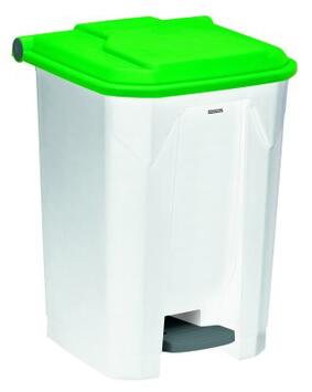 POUBELLE A PEDALE UTILO 50L BLANC / VERT