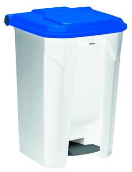 POUBELLE A PEDALE UTILO 80L BLANC / BLEU