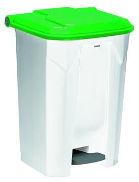 POUBELLE A PEDALE UTILO 80L BLANC / VERT