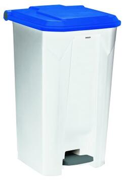 POUBELLE A PEDALE UTILO 100L BLANC / BLEU