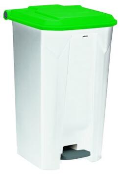 POUBELLE A PEDALE UTILO 100L BLANC / VERT