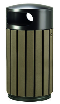 CORBEILLE 40L A POSER OU A FIXER ZENO ETIK A LATTES MARRON / GRIS MANGANESE