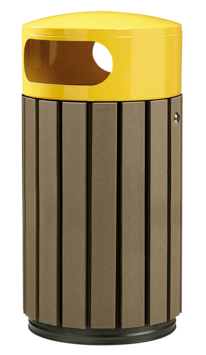 CORBEILLE 40L A POSER OU A FIXER ZENO ETIK A LATTES MARRON / JAUNE