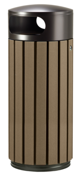 CORBEILLE 60L A POSER OU A FIXER ZENO ETIK A LATTES MARRON / GRIS MANGANESE