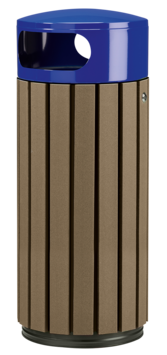 CORBEILLE 60L A POSER OU A FIXER ZENO ETIK A LATTES MARRON / BLEU OUTREMER