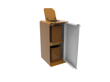 POUBELLE DE TRI CUBATRI BIODECHETS 2X10L BLANC / MARRON